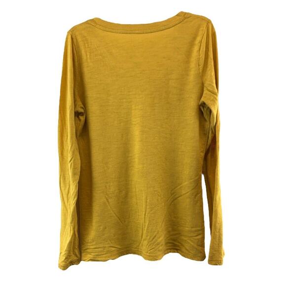 Mossimo Women Long Sleeve Shirt Size Medium V-Neck Mustard Yellow Pullover - Picture 2 of 7